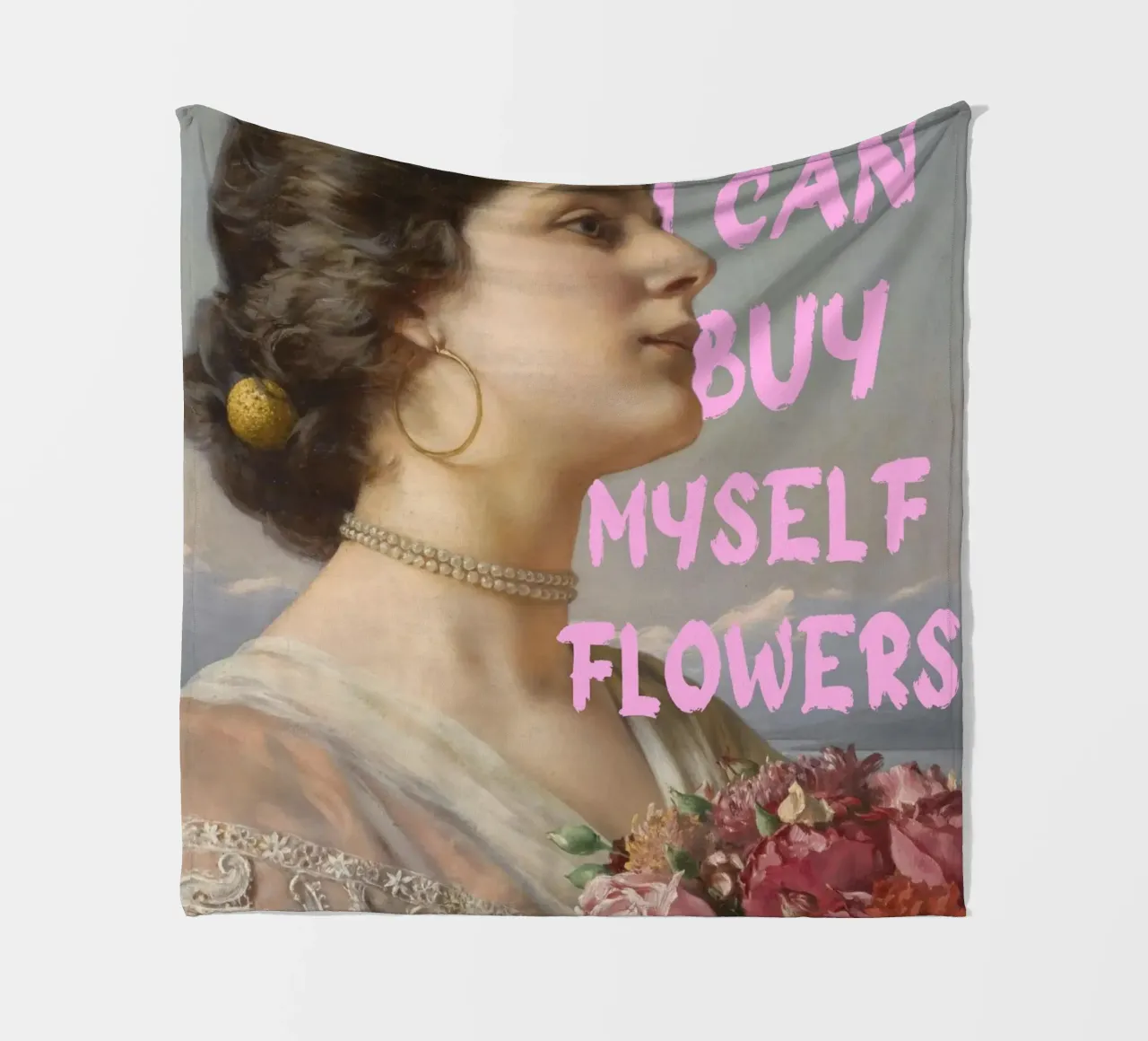 "Cómprame flores" - Bouguereau, Pop Art, Empoderamiento, Sel manta de franela de NorwesClub