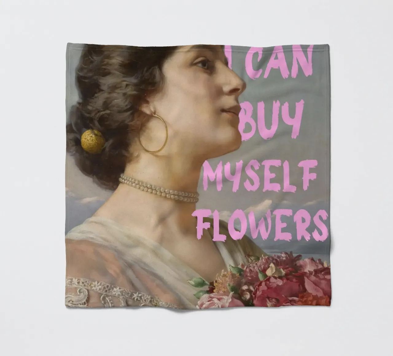 "Cómprame flores" - Bouguereau, Pop Art, Empoderamiento, Sel manta de franela de NorwesClub