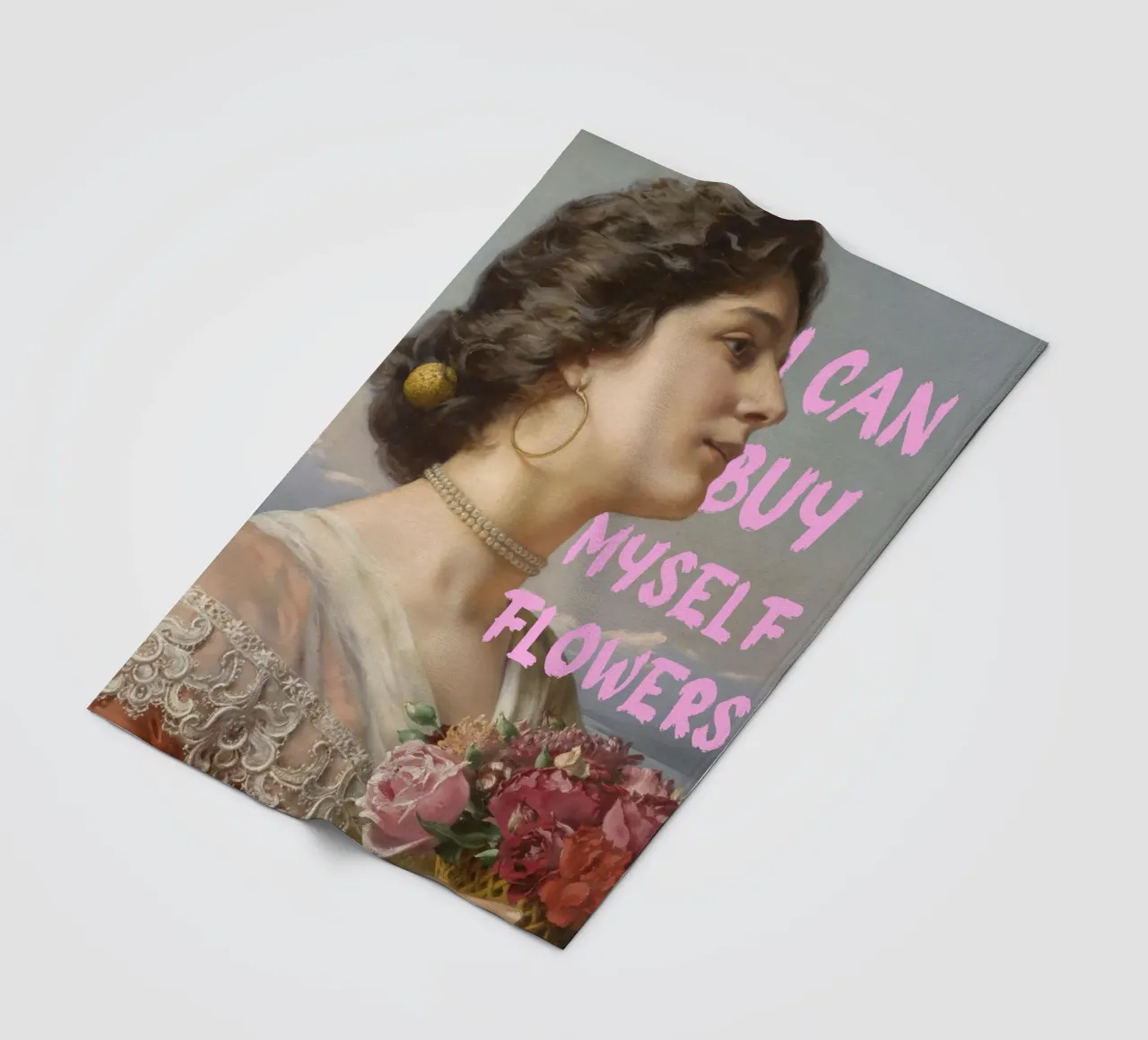 "Cómprame flores" - Bouguereau, Pop Art, Empoderamiento, Sel manta de franela de NorwesClub