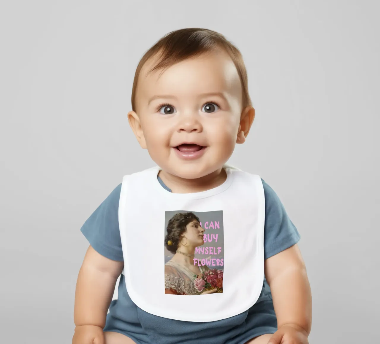 "Cómprame flores" - Bouguereau, Pop Art, Empoderamiento, Sel babero de NorwesClub