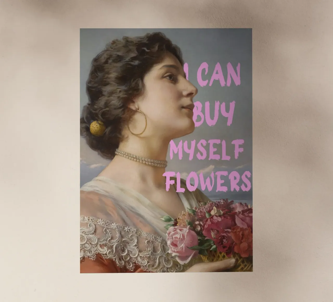 "Cómprame flores" - Bouguereau, Pop Art, Empoderamiento, Sel lámina retroiluminada de NorwesClub