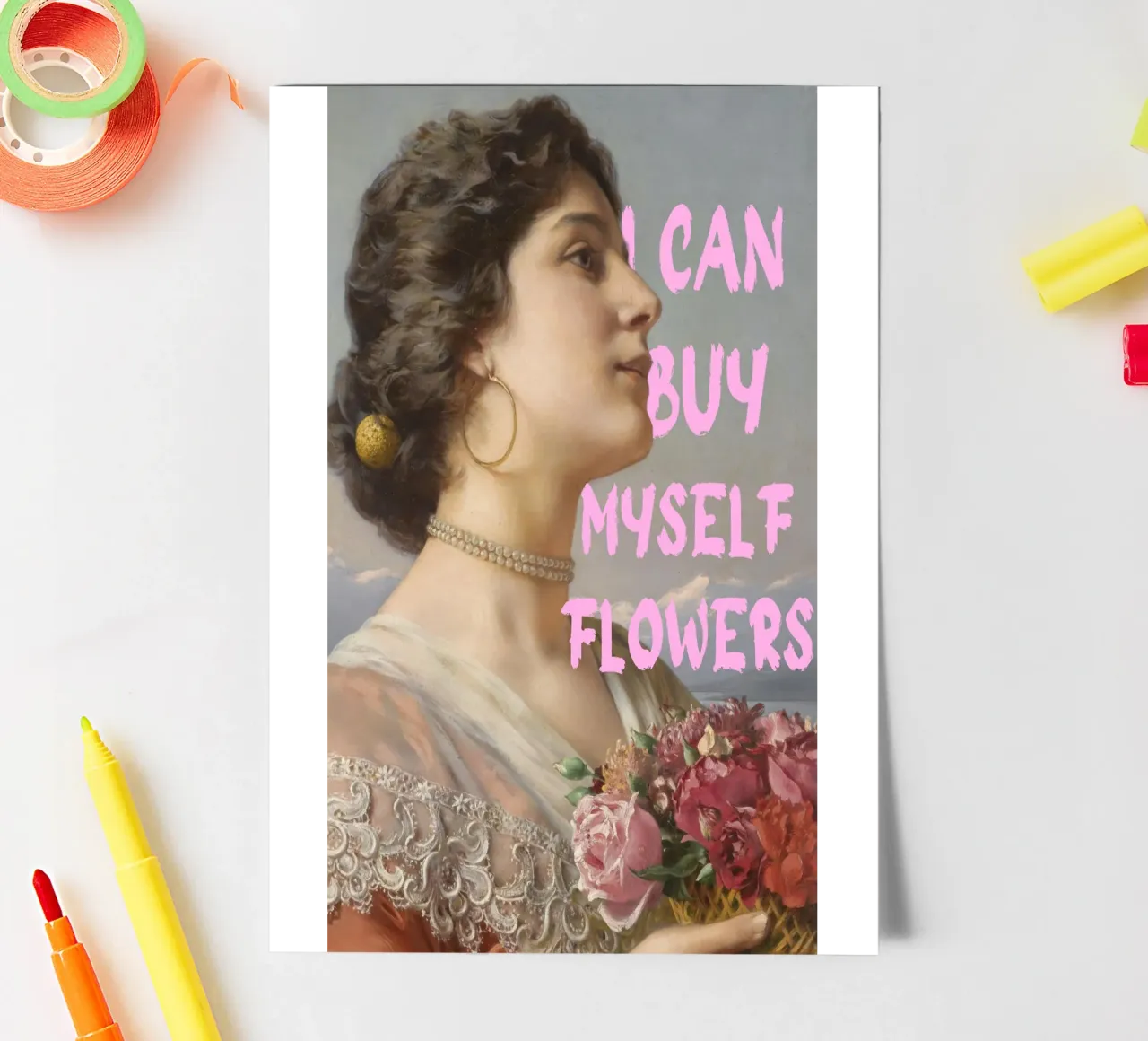 "Cómprame flores" - Bouguereau, Pop Art, Empoderamiento, Sel pack de pegatina de NorwesClub