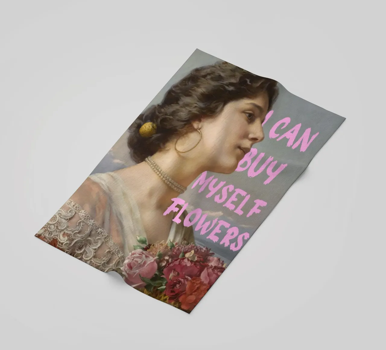 "Cómprame flores" - Bouguereau, Pop Art, Empoderamiento, Sel toalla de playa de NorwesClub