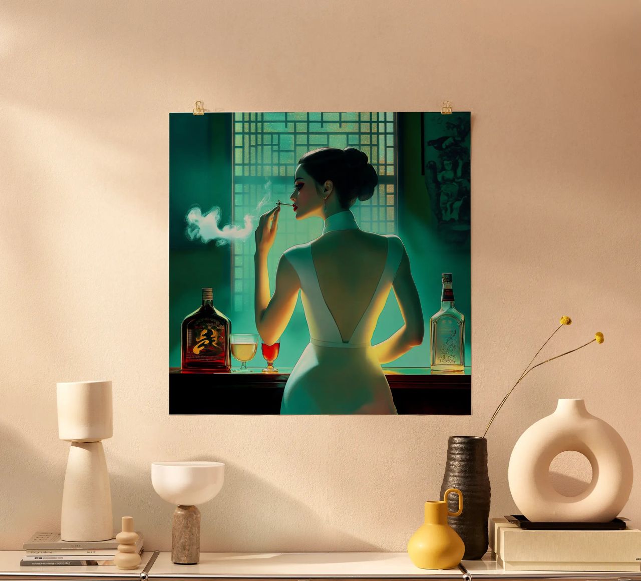 Woman, Cigarette, Alcohol Poster von Motivate-Today
