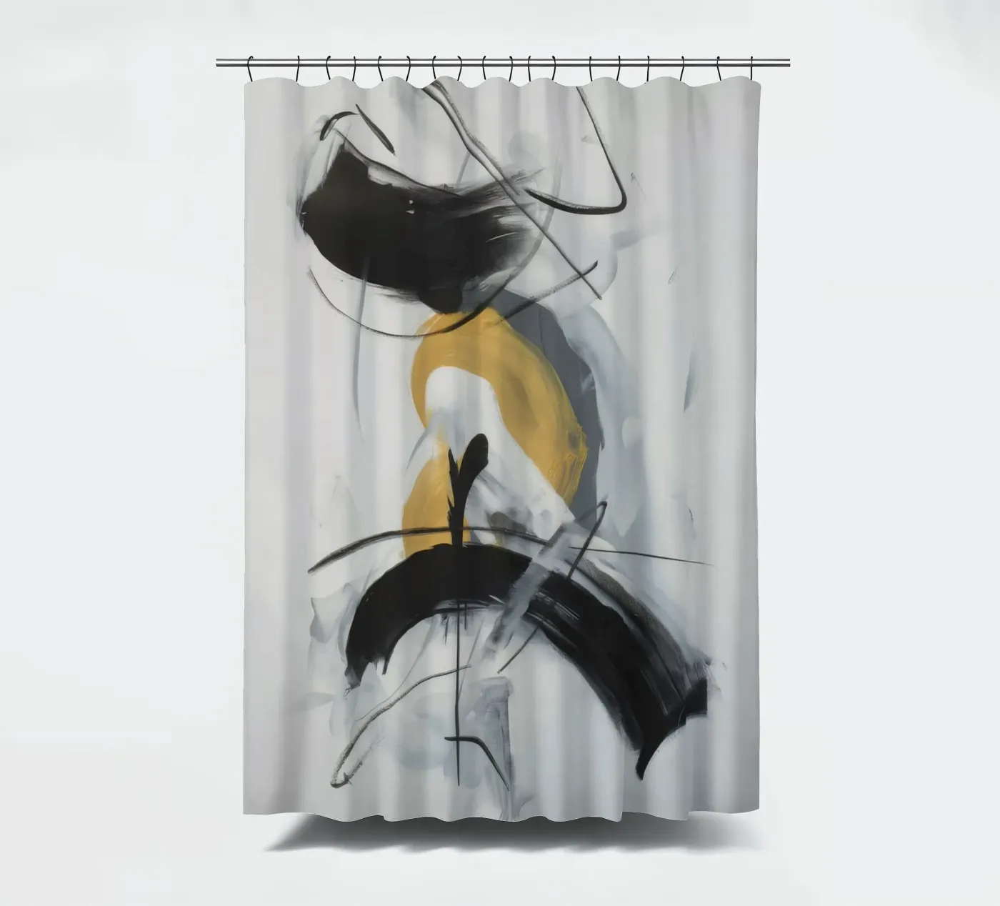 Gravity Loop Strike shower curtain by Monarch Arc