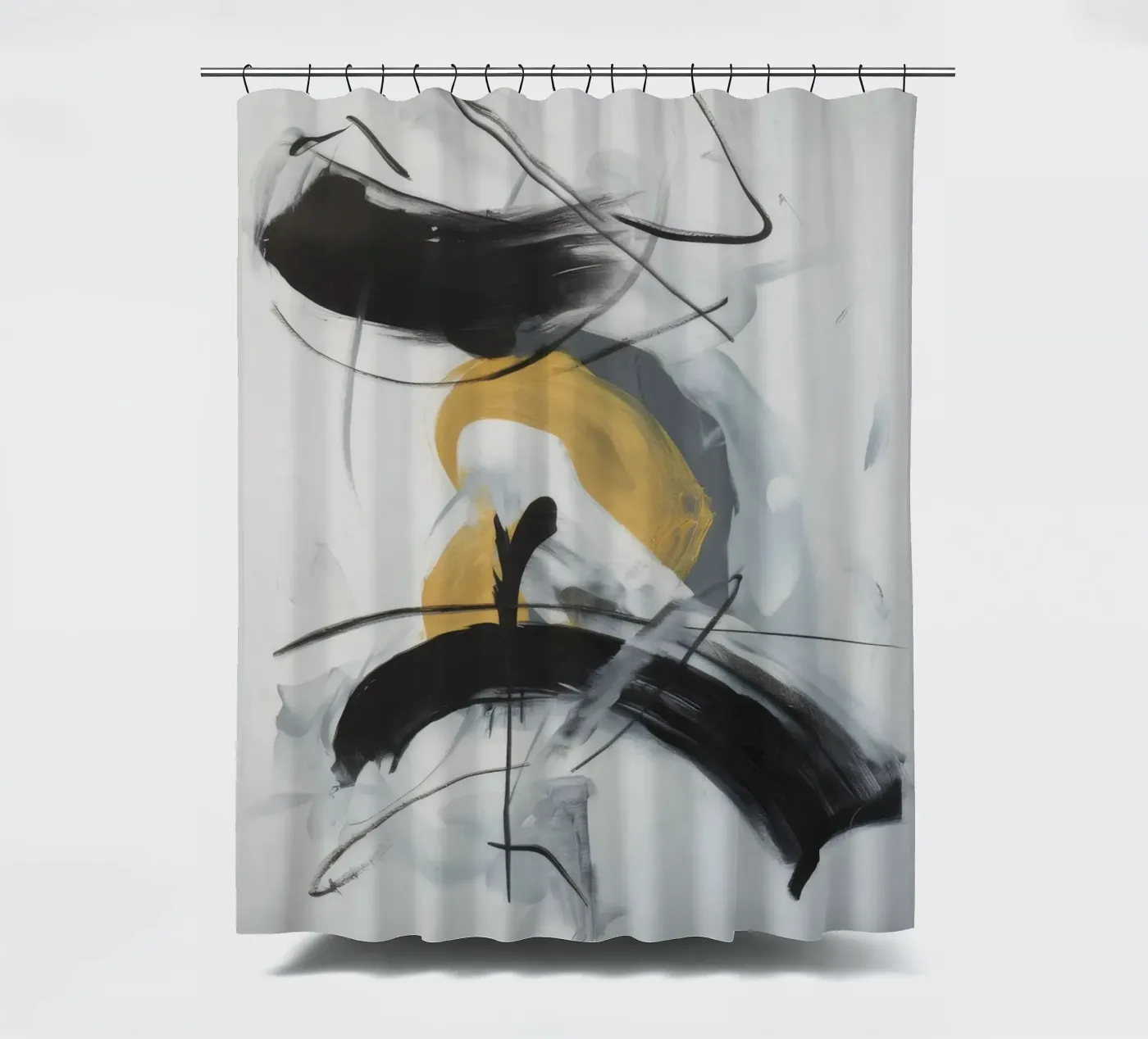 Gravity Loop Strike shower curtain by Monarch Arc