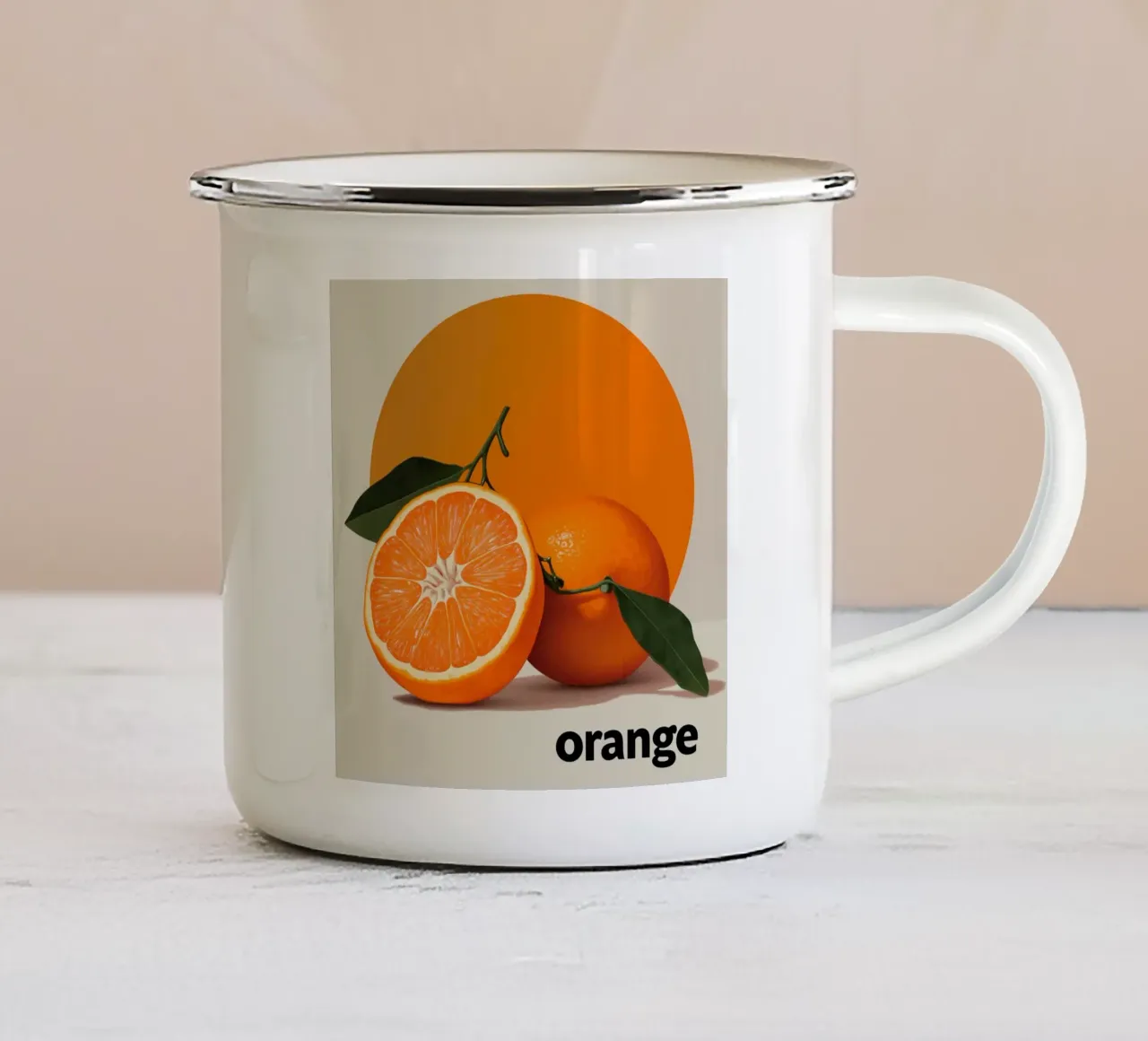 Fresh Orange tazza in smalto da Motivate-Today