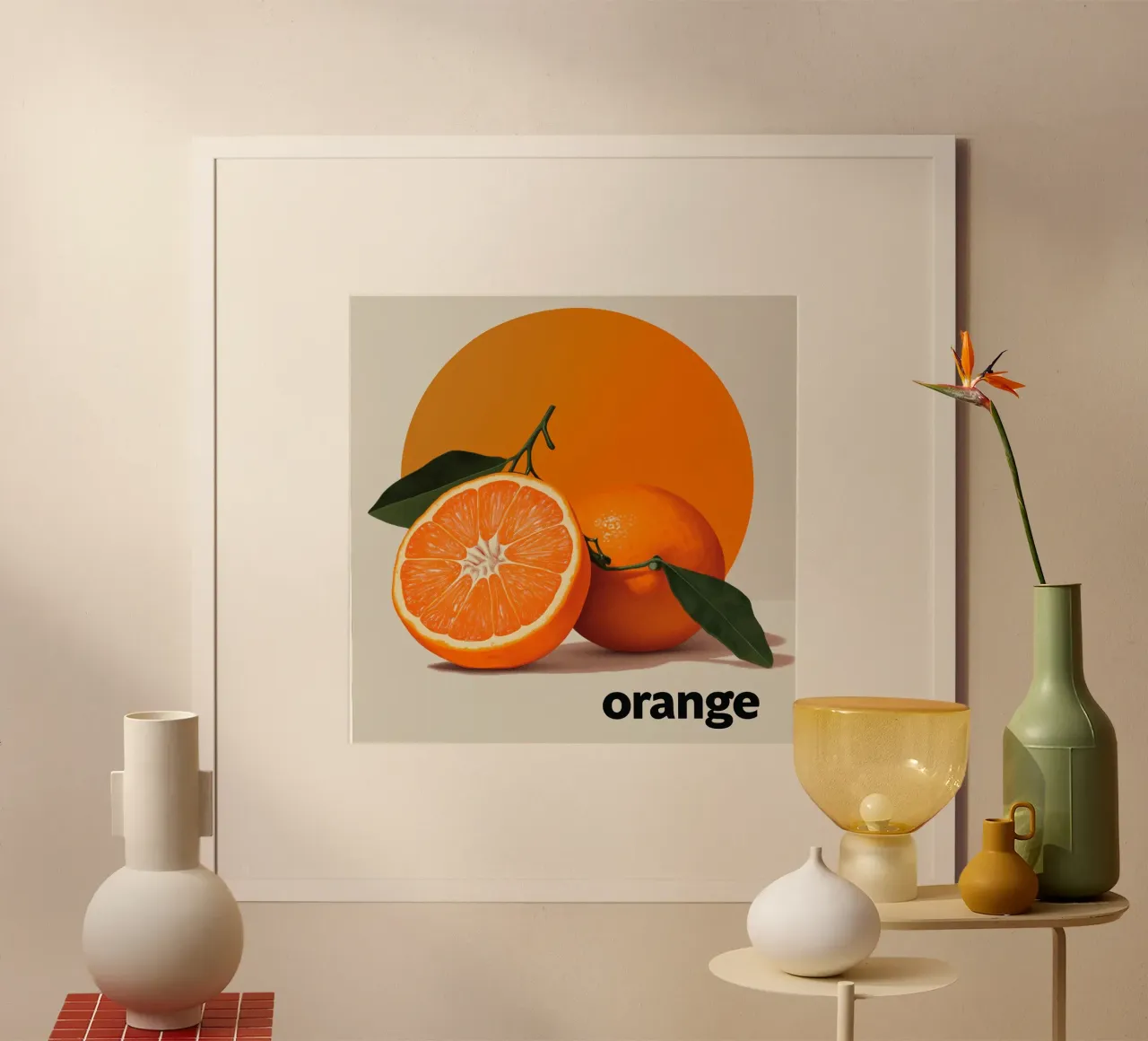 Fresh Orange poster con telaio in legno da Motivate-Today