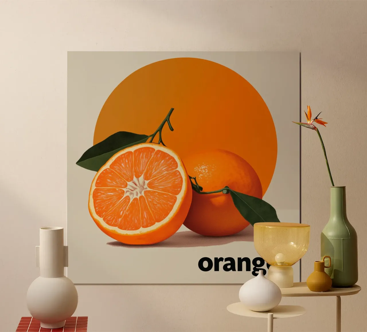 Fresh Orange poster con telaio in legno da Motivate-Today