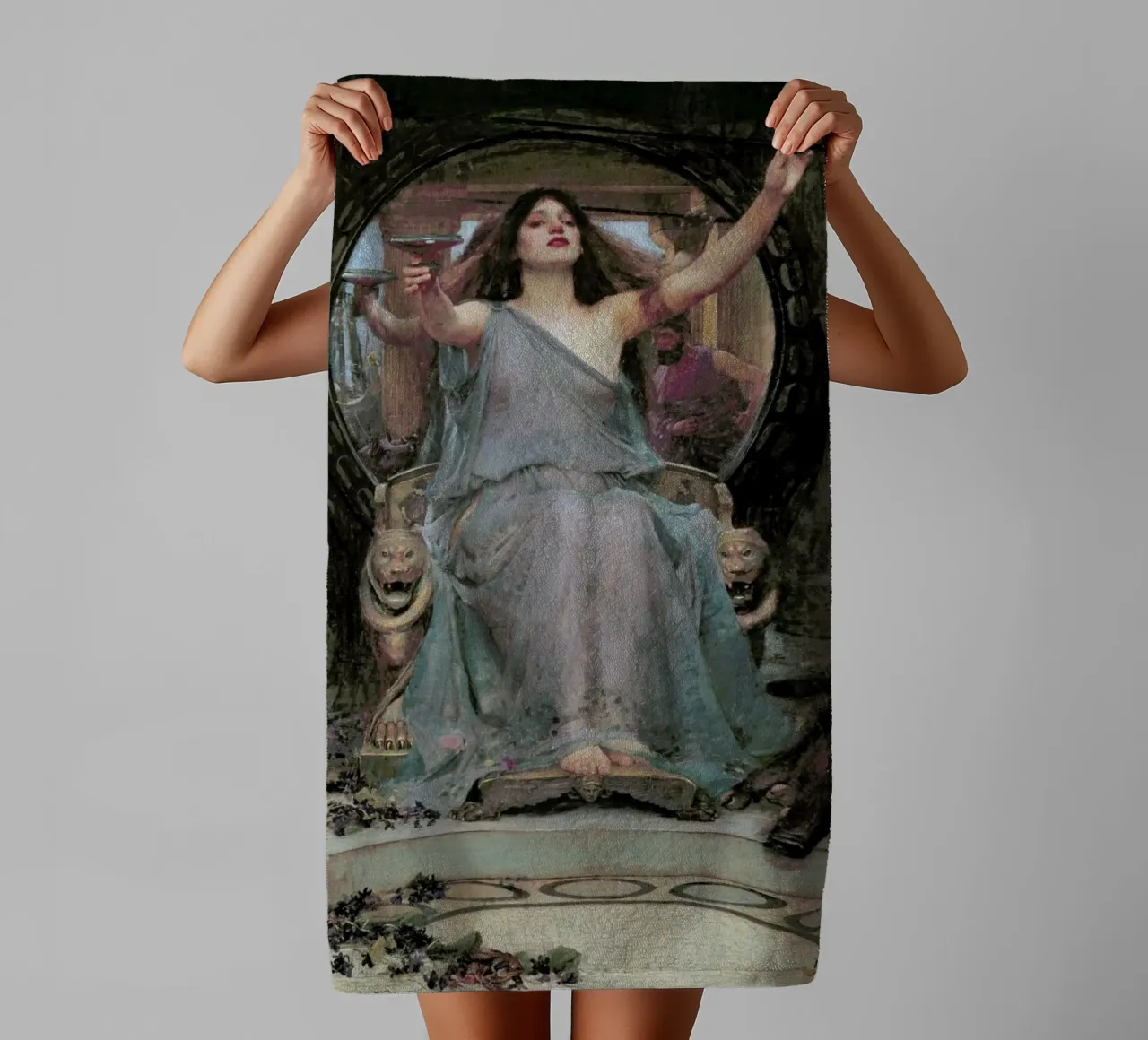 Waterhouse - Circe Offering The Cup To Odysseus serviette de bain de Vintage by JUNIQE