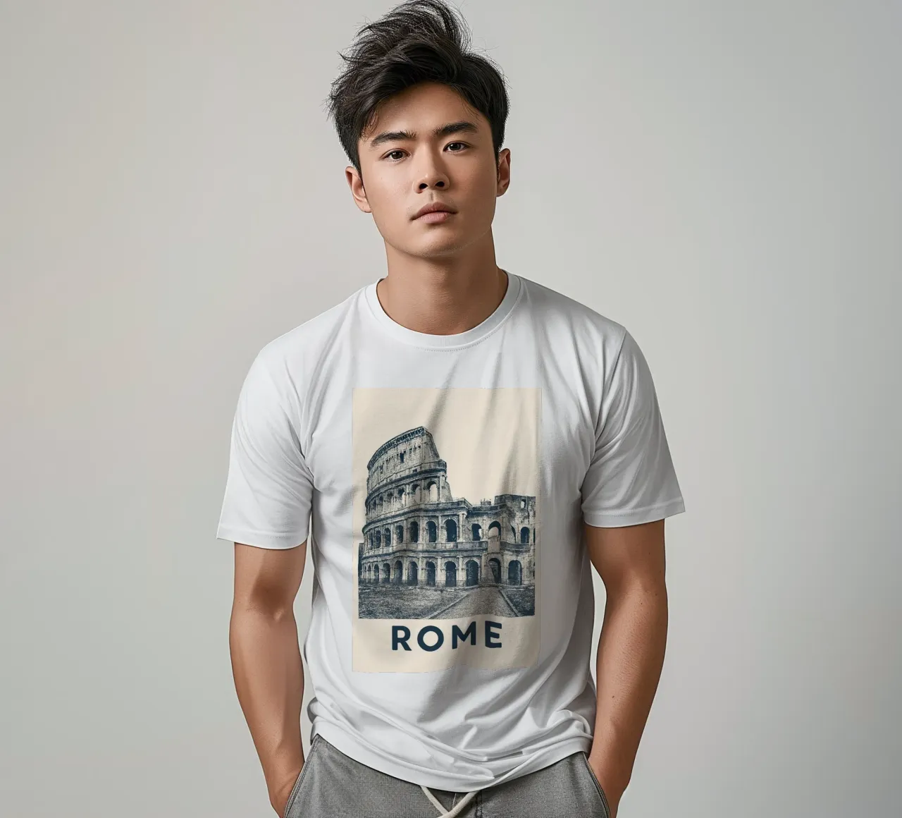 Rome – Colosseum Print - Linocut Series t-shirt da Studio Mooodz