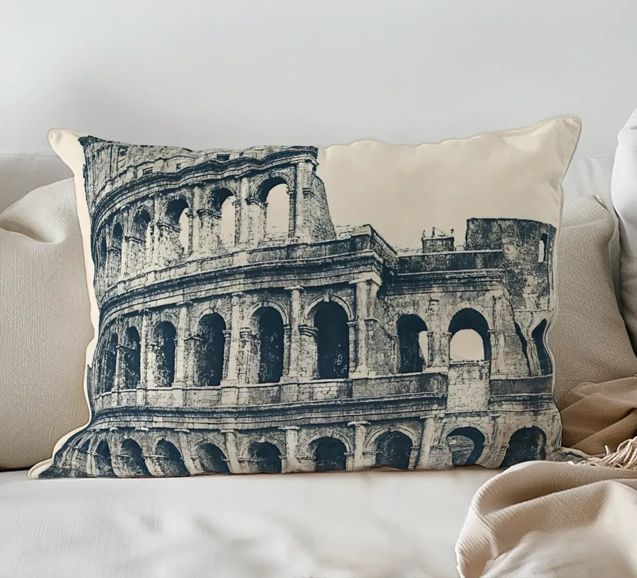 Rome – Colosseum Print - Linocut Series cuscino da Studio Mooodz