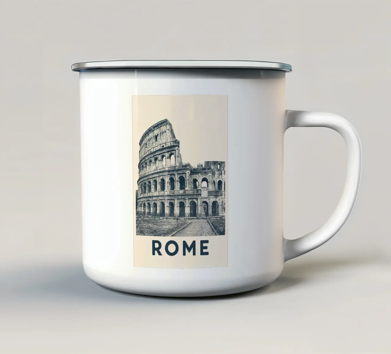 Rome – Colosseum Print - Linocut Series tazza in smalto da Studio Mooodz