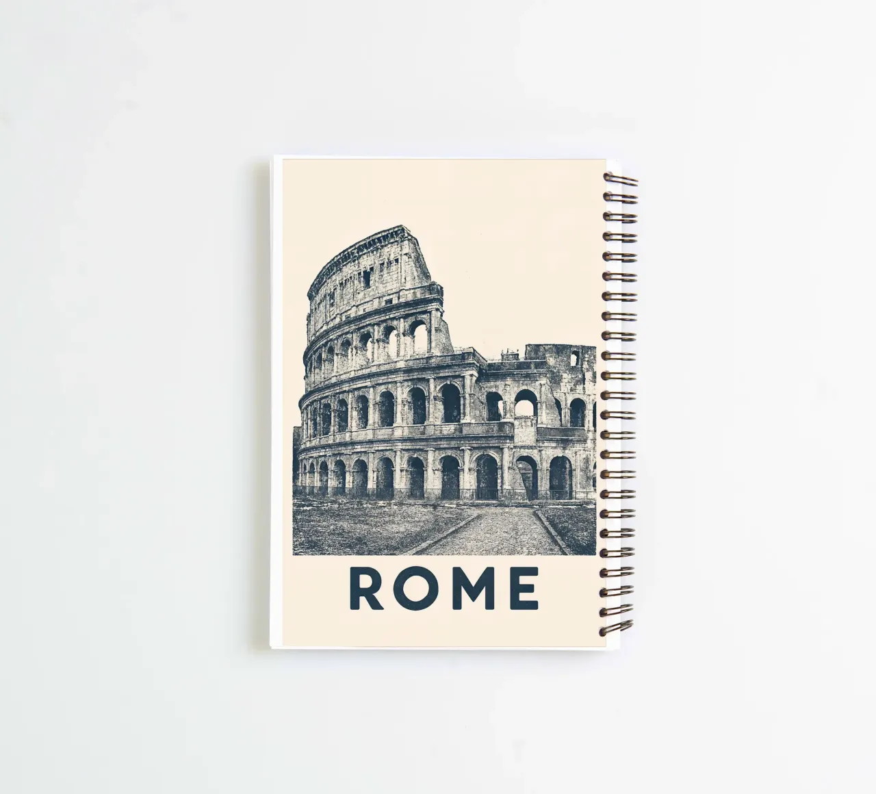 Rome – Colosseum Print - Linocut Series spiral notebook by Studio Mooodz