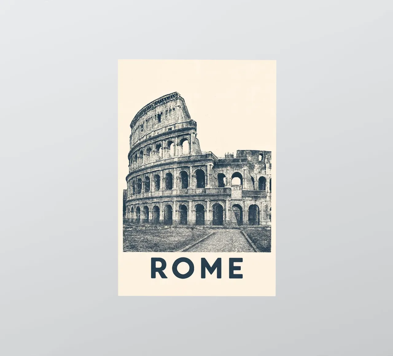 Rome – Colosseum Print - Linocut Series adesivo da Studio Mooodz