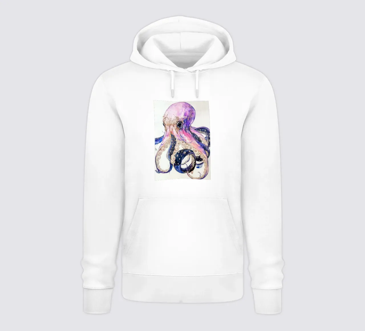 Pink octopus hoodie by Justyna Jaszke JBJart