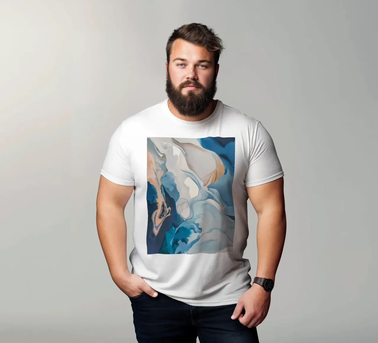 Aqua Silk Whirl t-shirt by Monarch Arc