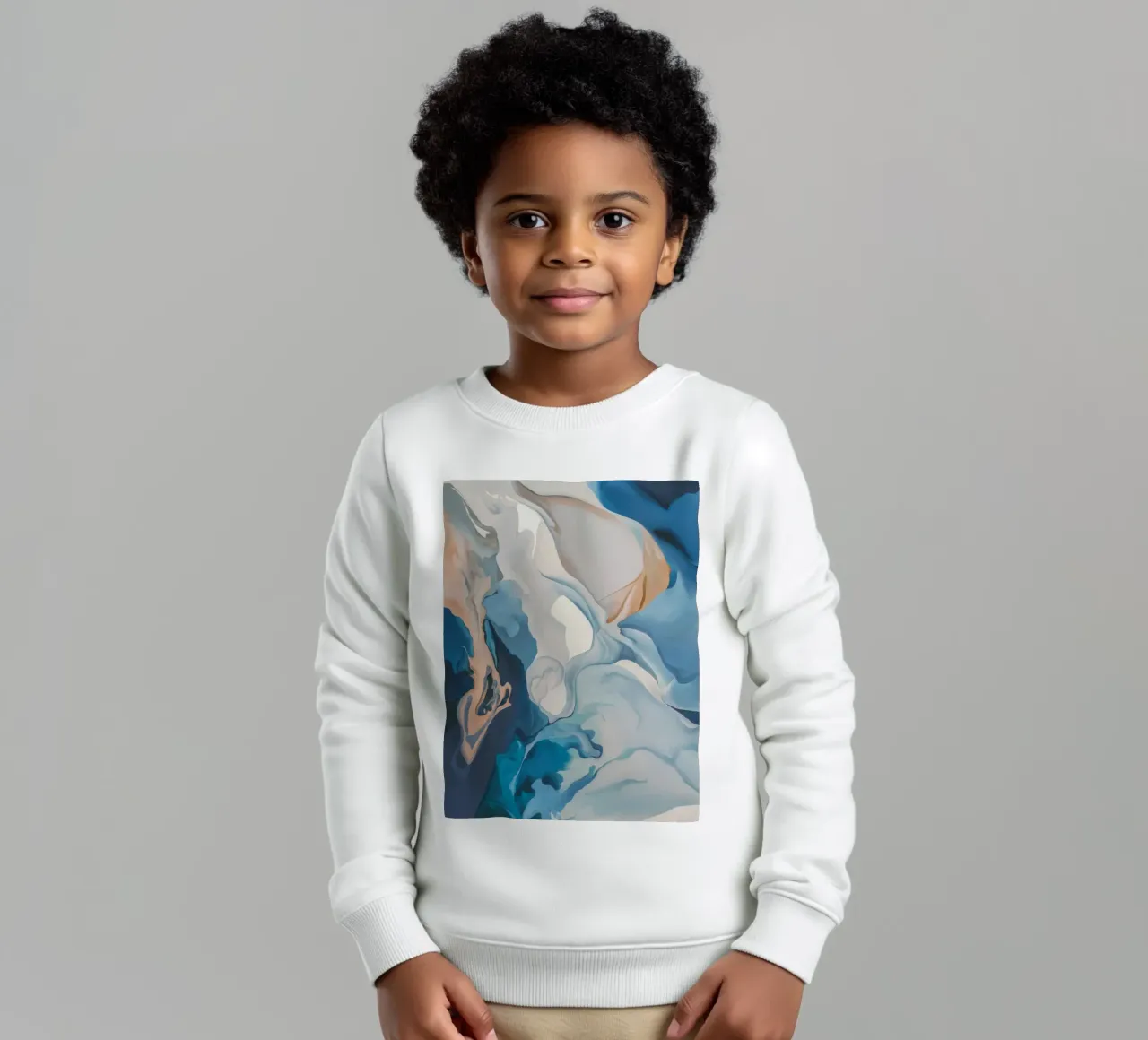Aqua Silk Whirl kids sweatshirt by Monarch Arc
