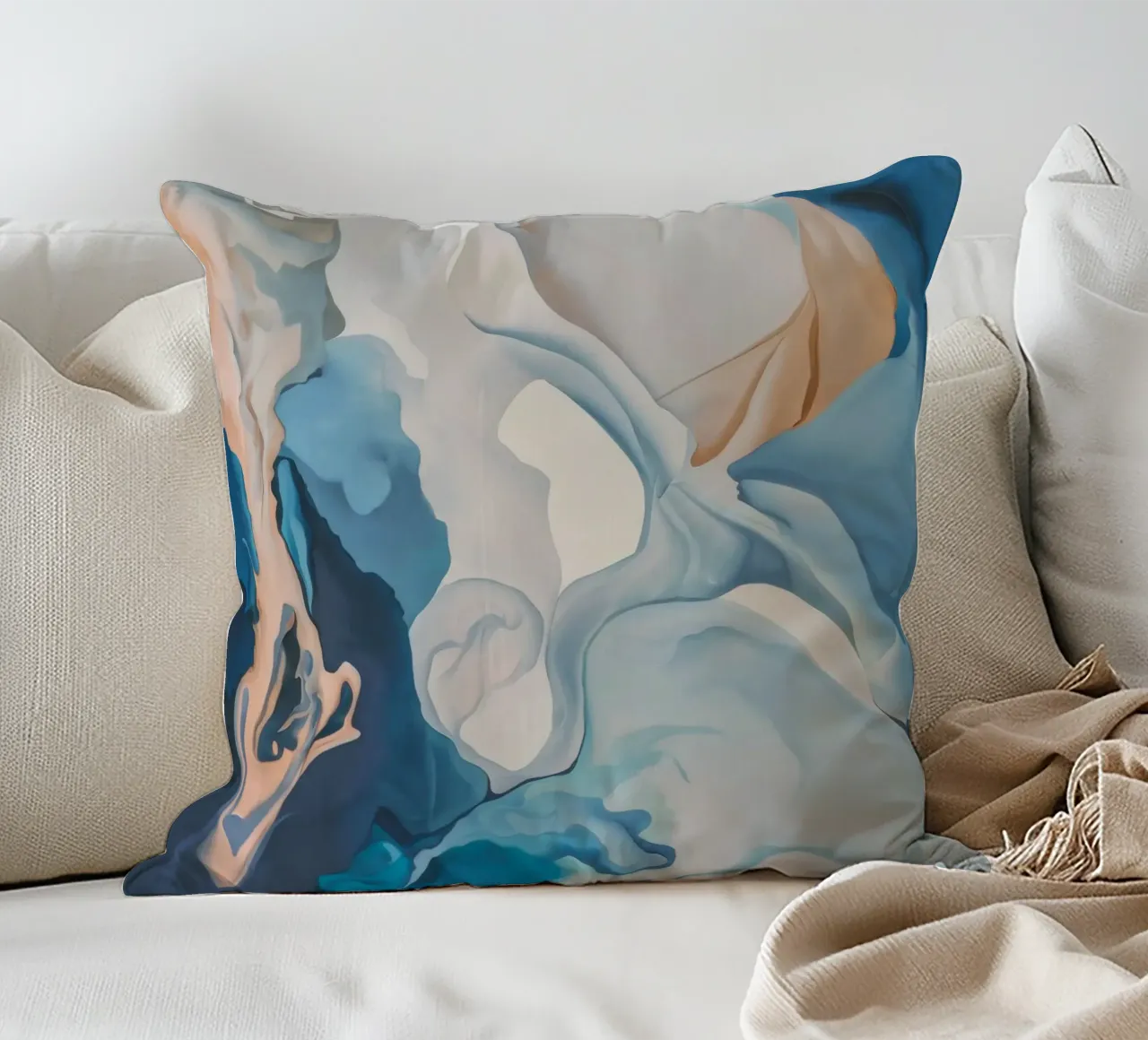 Aqua Silk Whirl decorative cushion by Monarch Arc