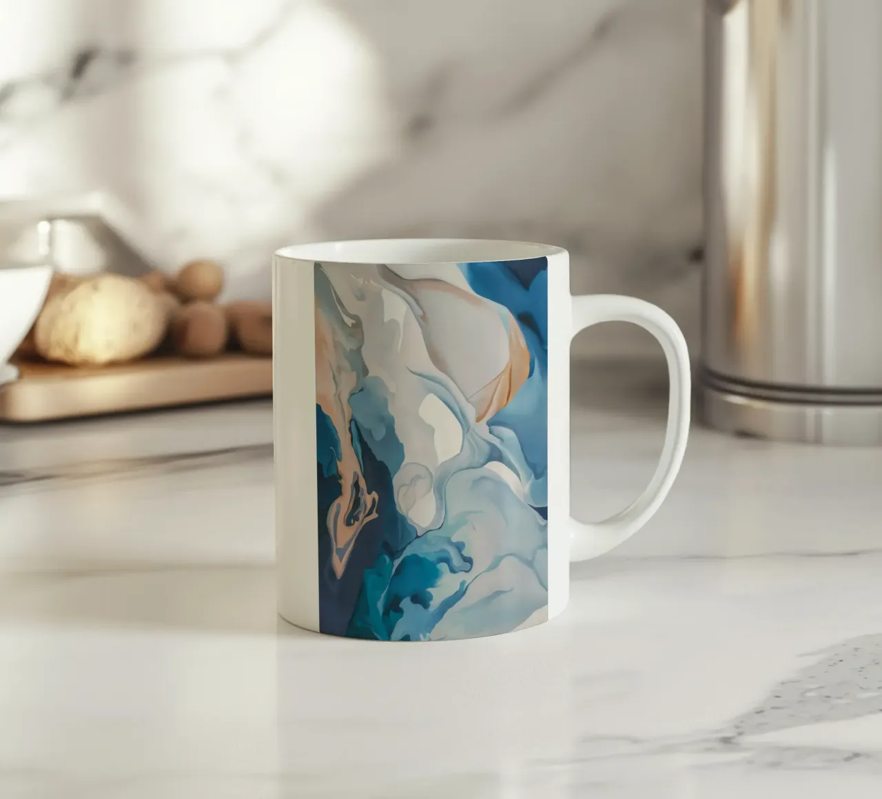 Aqua zijde werveling keramische mok van Monarch Arc