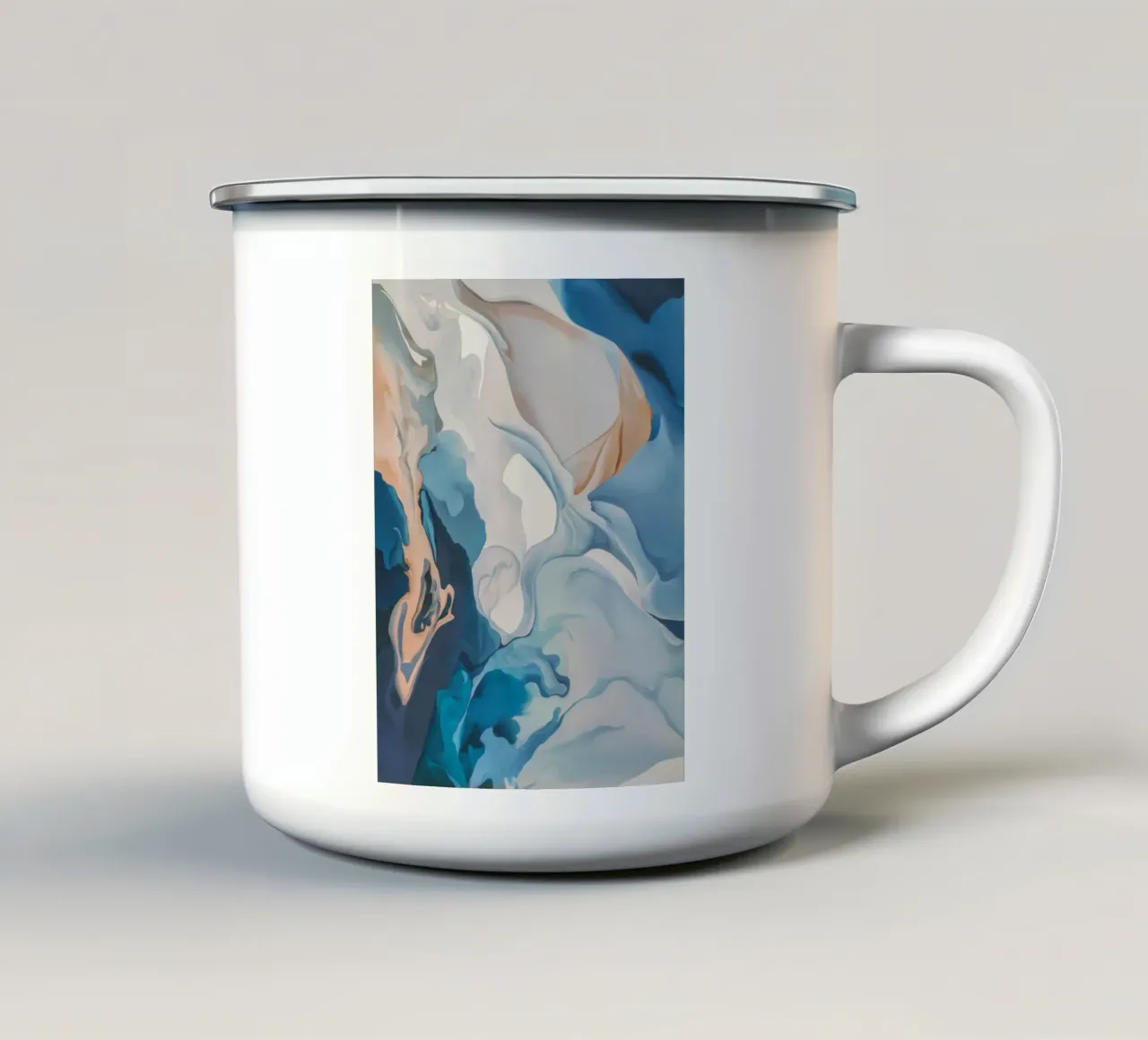 Aqua zijde werveling emaille mok van Monarch Arc