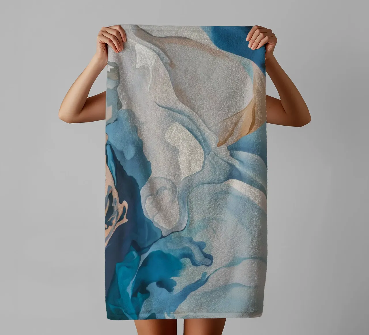 Aqua zijde werveling badhanddoek van Monarch Arc