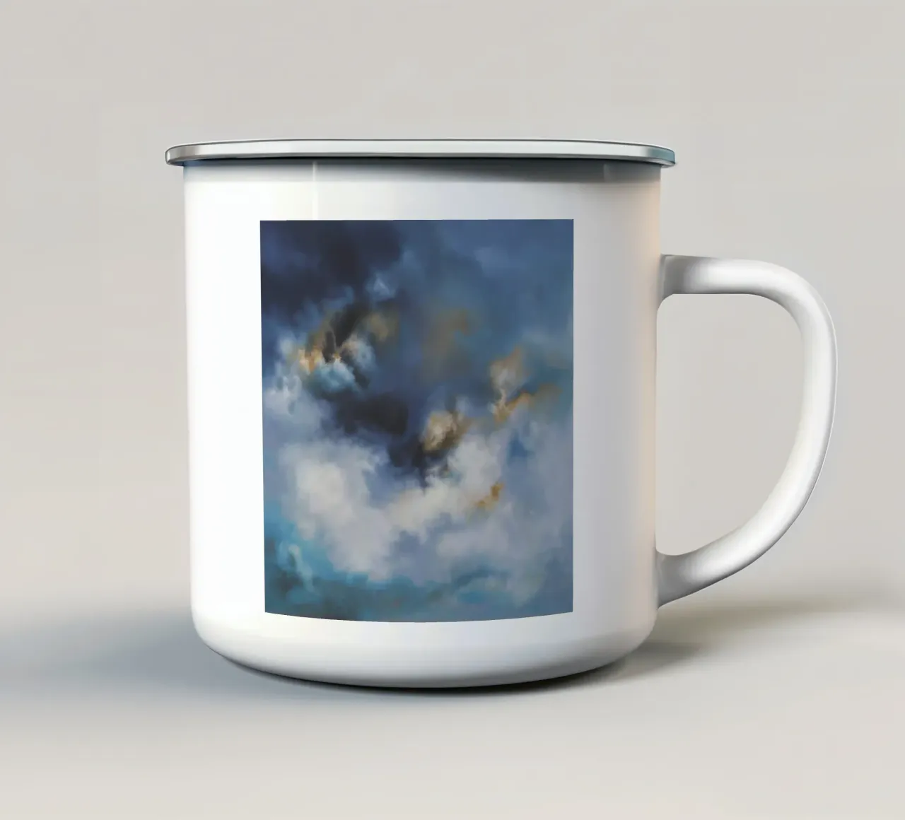 Brillo de nube de tormenta taza de esmalte de Monarch Arc