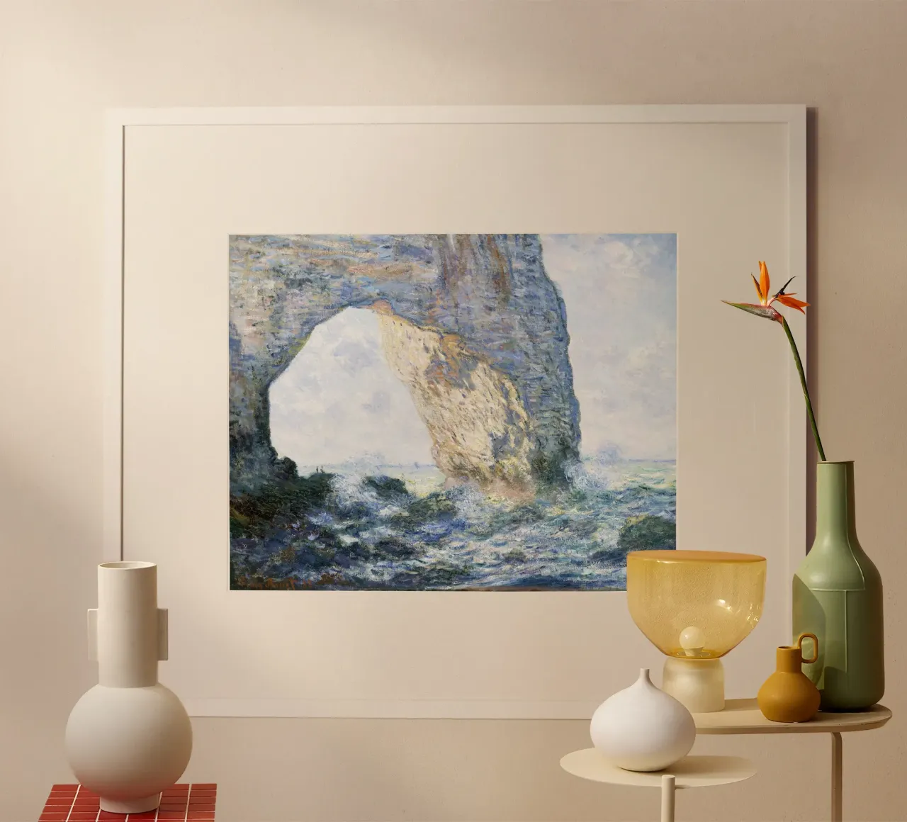 Claude Monet - La Manneporte (Étretat), 1883 - Premium Art poster con telaio in alluminio da Monet Art Prints