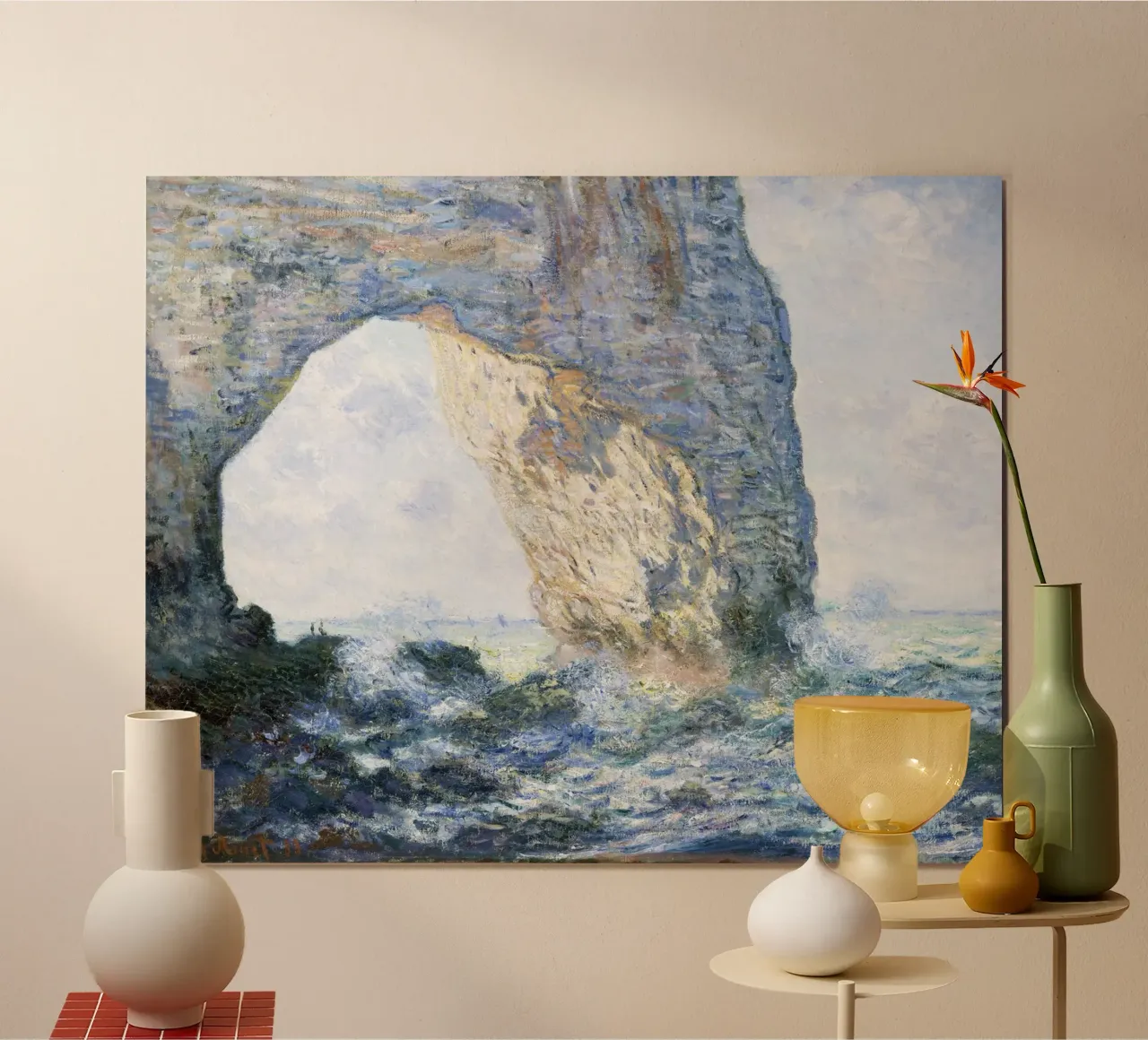 Claude Monet - La Manneporte (Étretat), 1883 - Premium Art poster con telaio in alluminio da Monet Art Prints