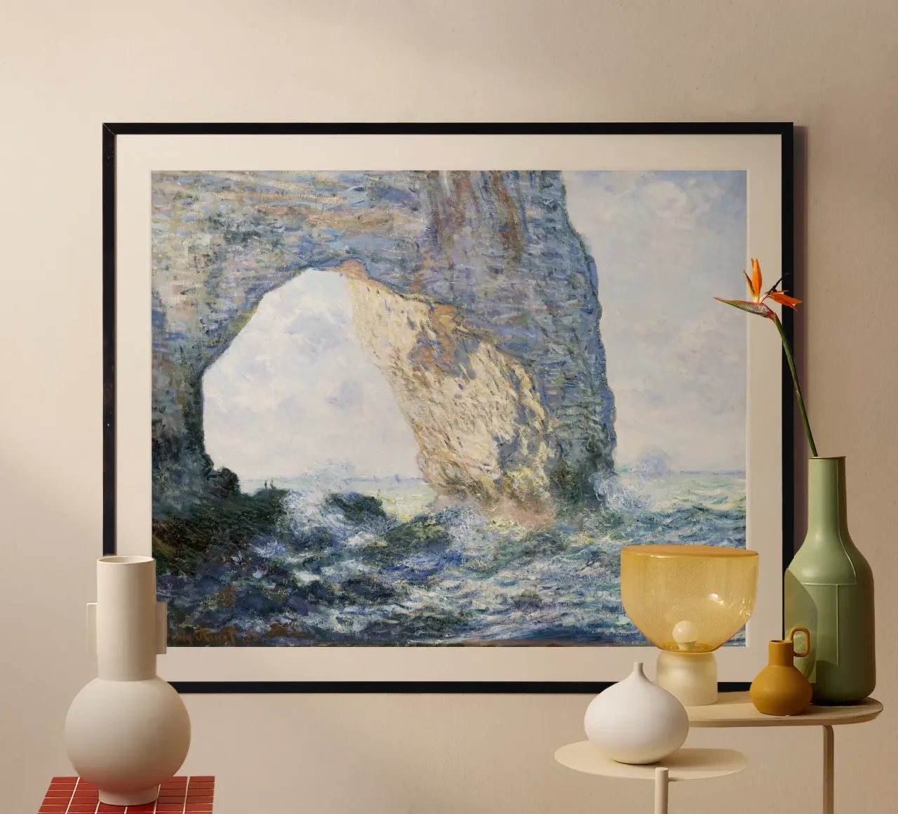 Claude Monet - La Manneporte (Étretat), 1883 - Premium Art poster con telaio in alluminio da Monet Art Prints