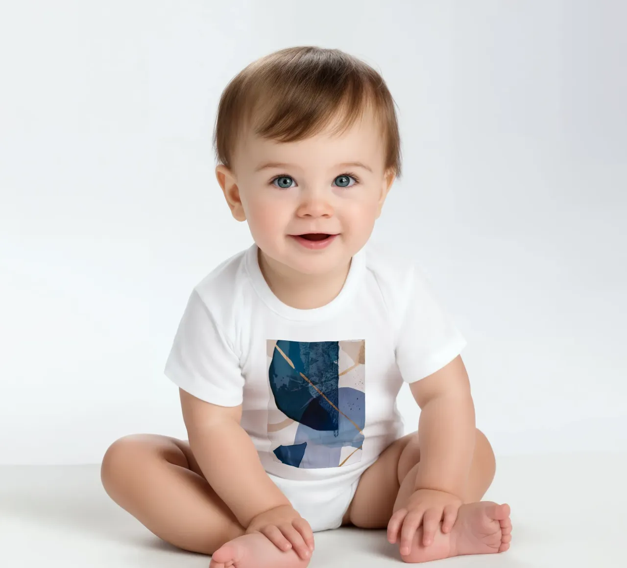 Gedämpfte Form Fragment Kurzarm Babybody von Monarch Arc