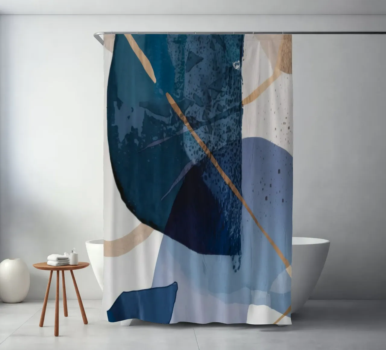 Muted Form Fragment shower curtain by Monarch Arc