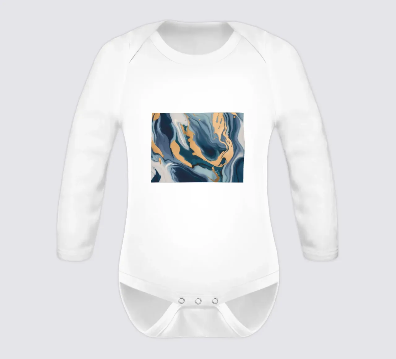 Blue Marble Rush long-sleeve baby romper by Monarch Arc