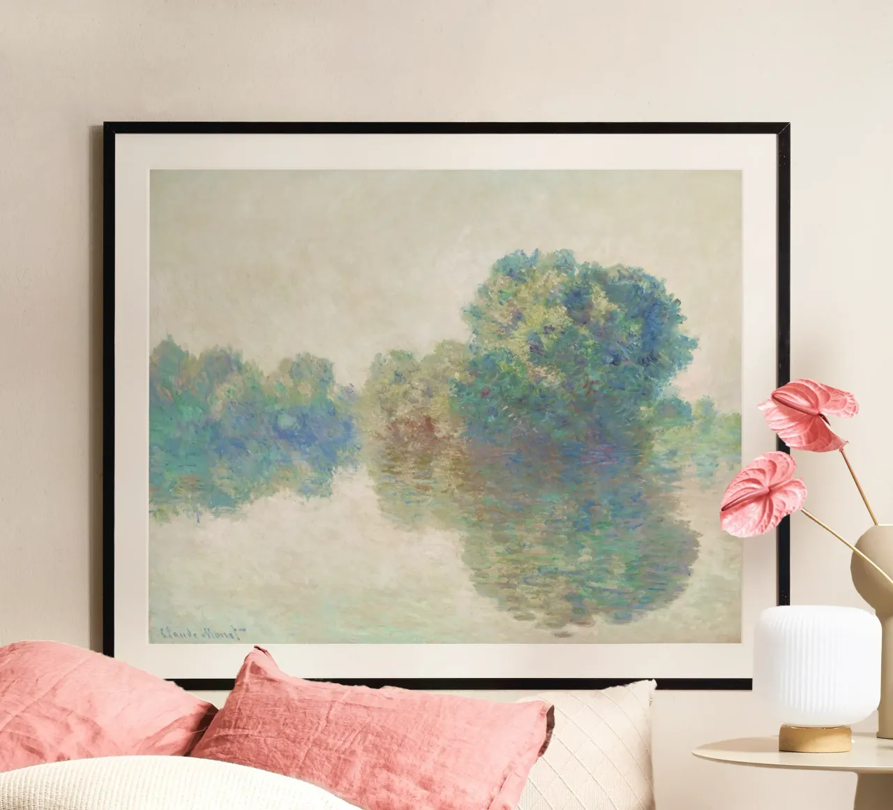 Claude Monet - La Senna a Giverny (1897) poster con telaio in plastica da Monet Art Prints