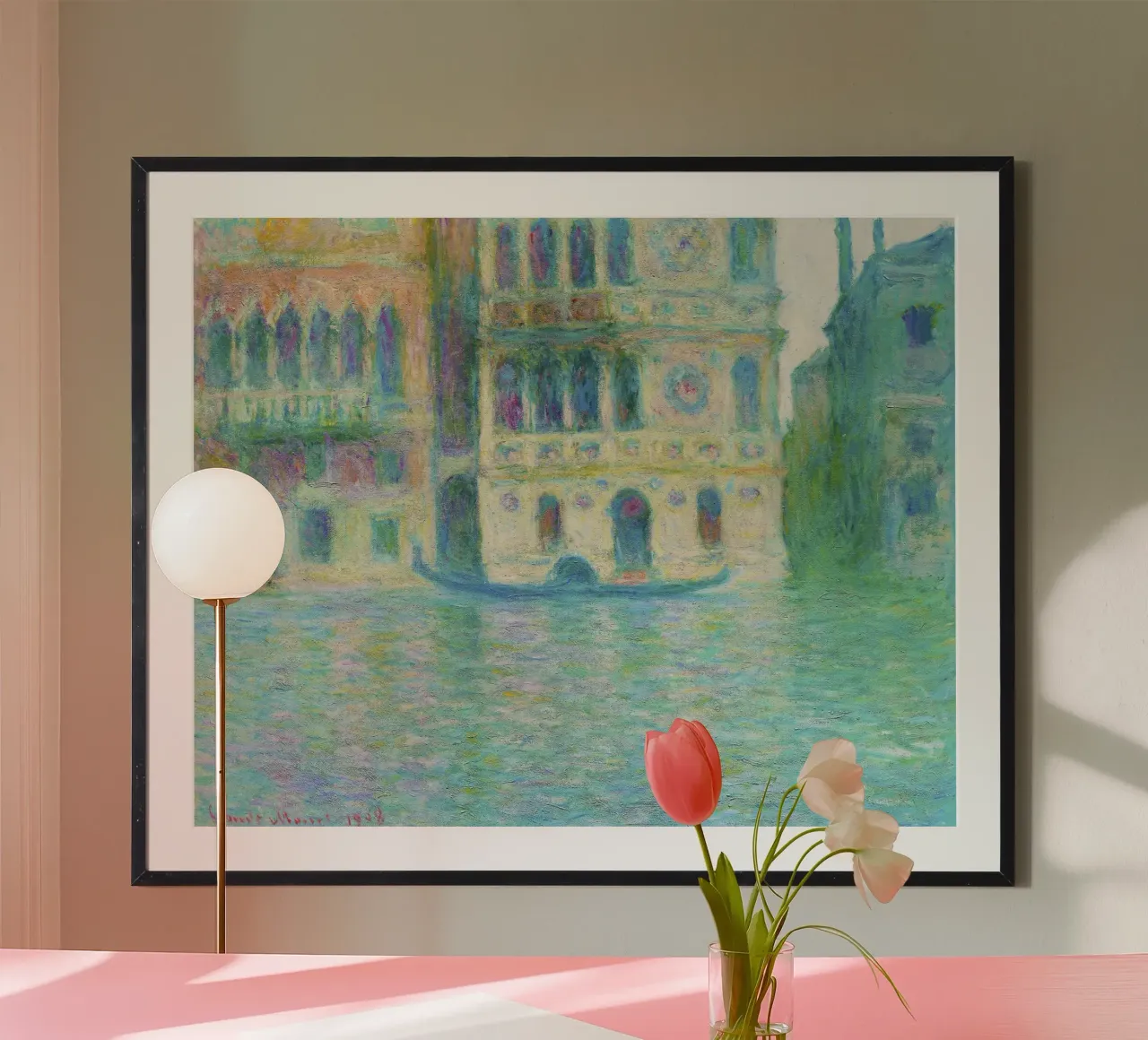 Venezia, Palazzo Dario (1908) di Claude Monet. poster con telaio in plastica da Monet Art Prints