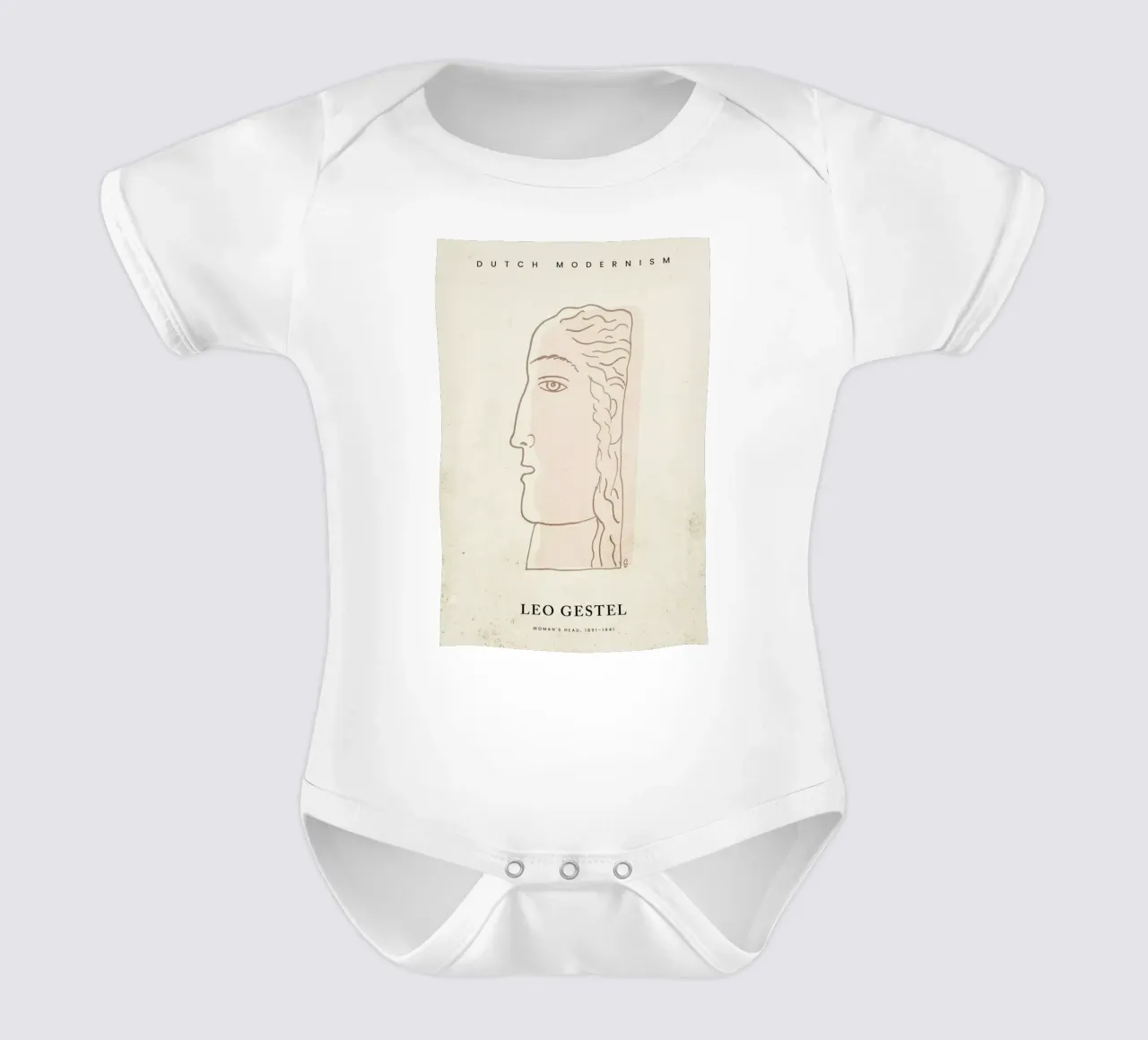 Gestel - Woman's Head body neonato maniche corte da Vintage by JUNIQE