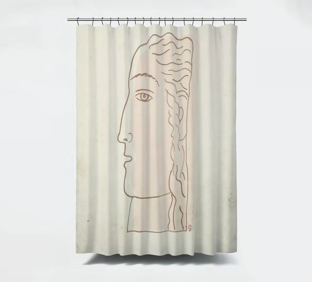 Gestel - Woman's Head Duschvorhang von Vintage by JUNIQE