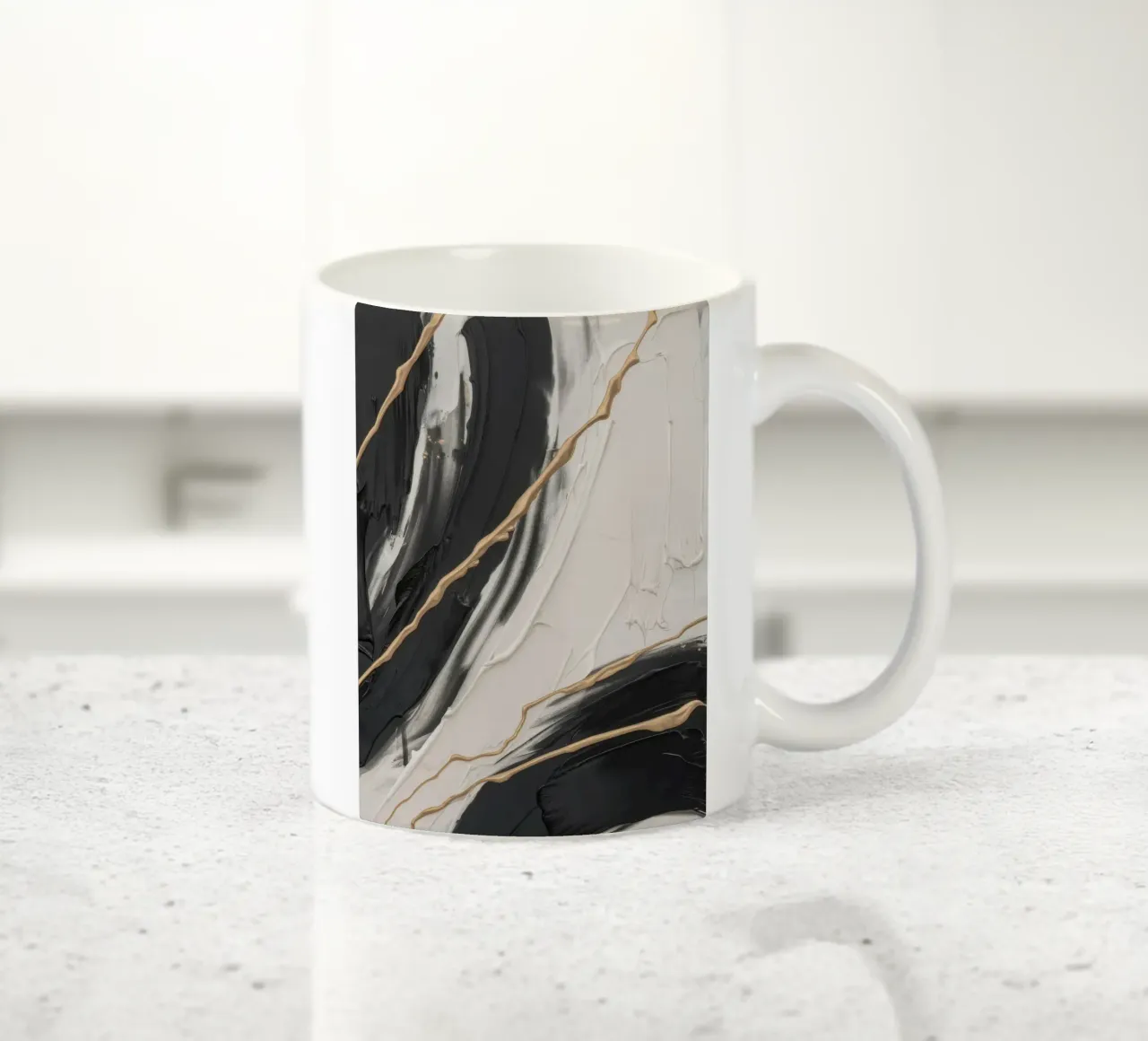 Obsidian Flow Crack ceramic mug by Monarch Arc