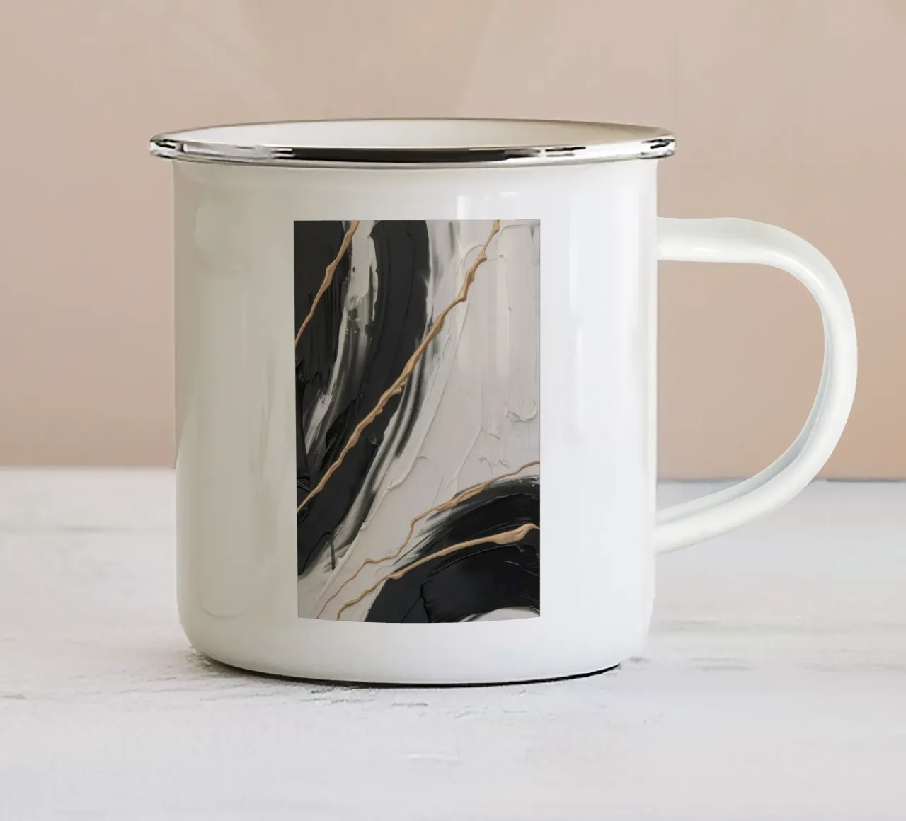 Crepa del flusso di ossidiana tazza in smalto da Monarch Arc
