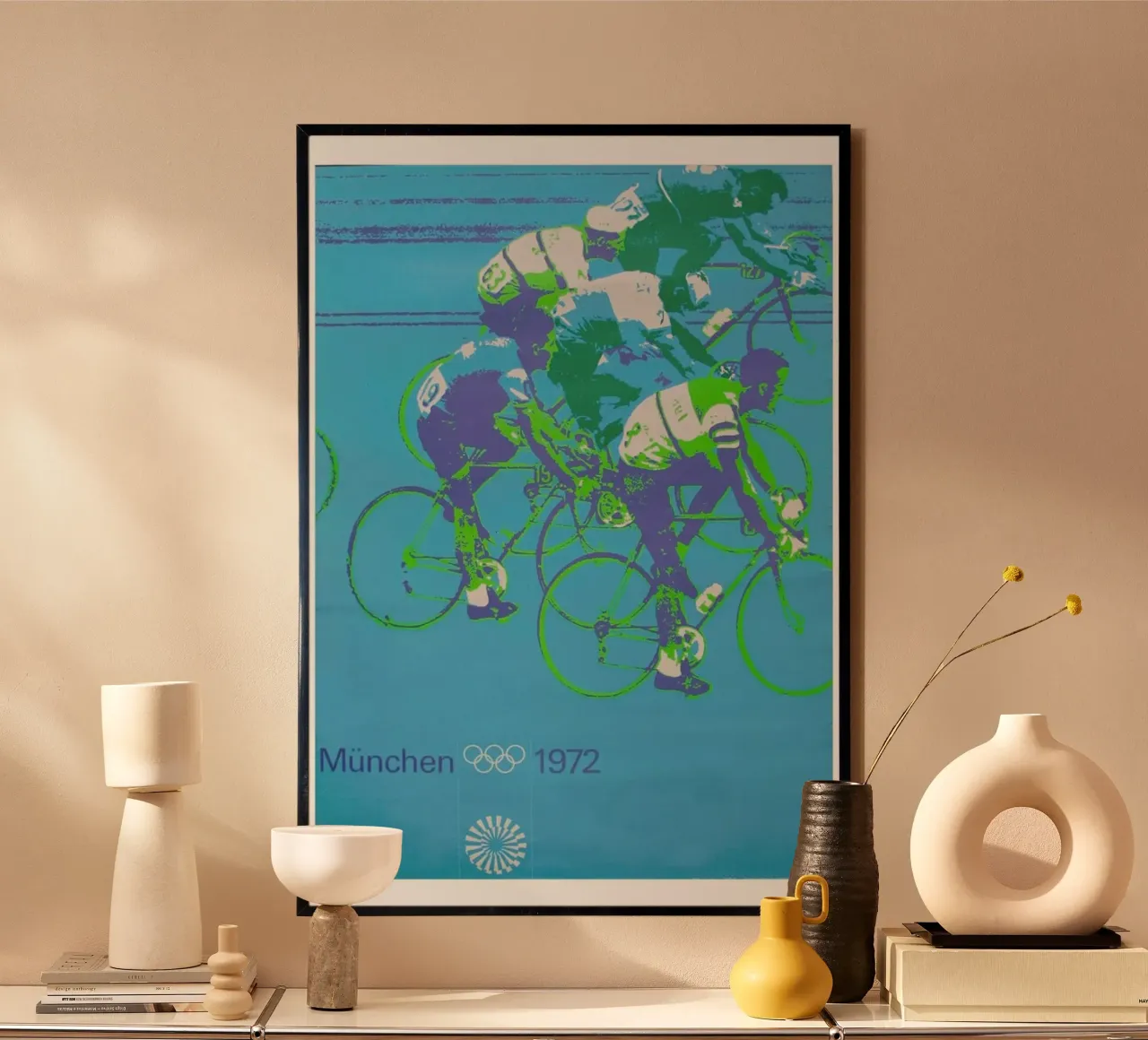 bike4 poster met houten frame van Robert Livingston