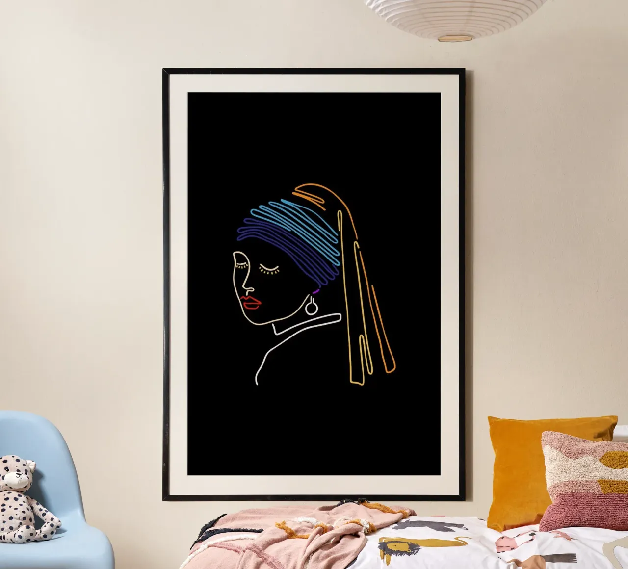 The Girl With A Pearl Earring poster con telaio in plastica da Ninhol