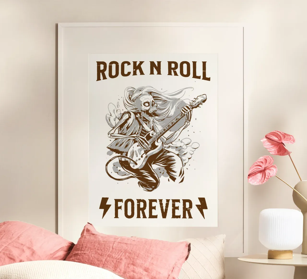 Rock n Roll per sempre poster con telaio in alluminio da Gunawan Rb