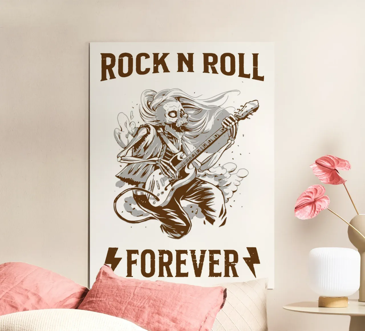 Rock n Roll per sempre poster con telaio in alluminio da Gunawan Rb