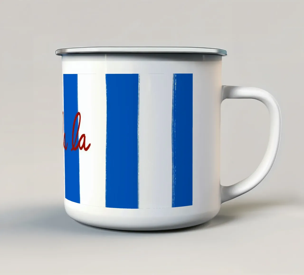 Oh la la tazza in smalto da Poster Print Studio