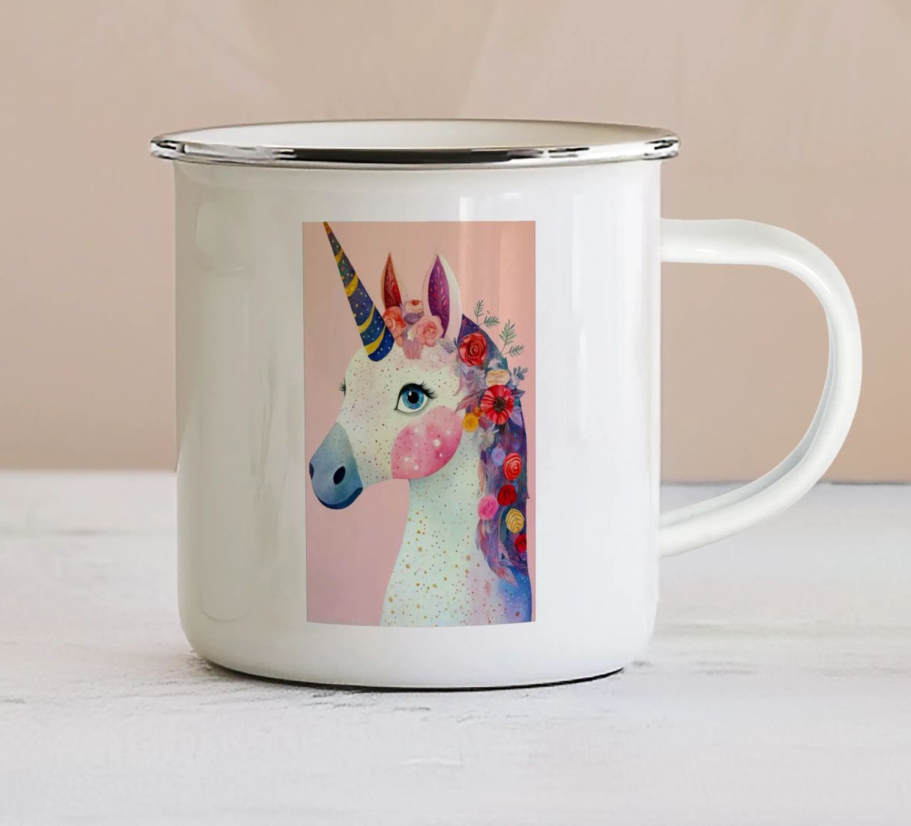 Unicorn tazza in smalto da Justyna Jaszke JBJart