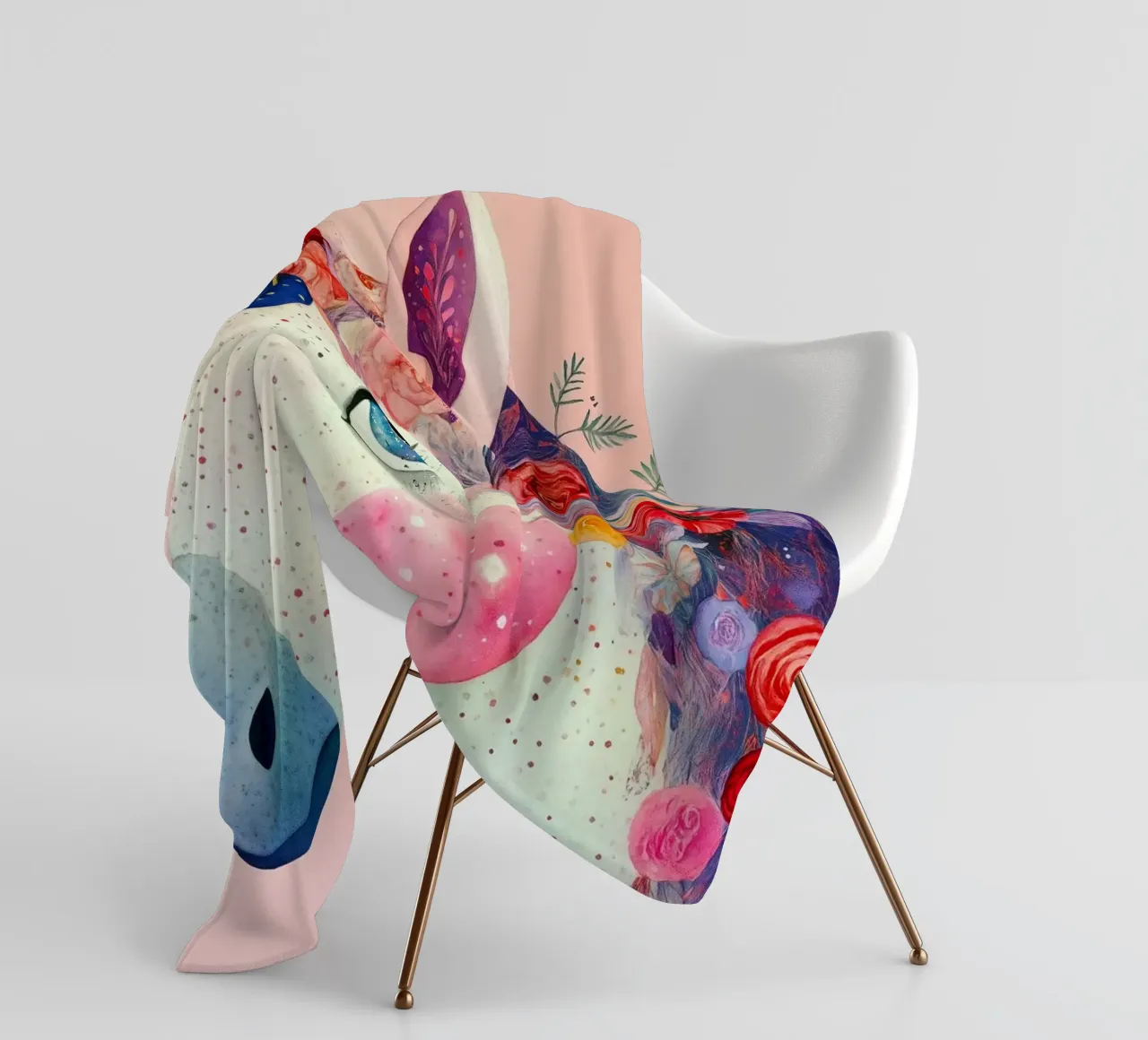 Unicorn coperta in pile da Justyna Jaszke JBJart