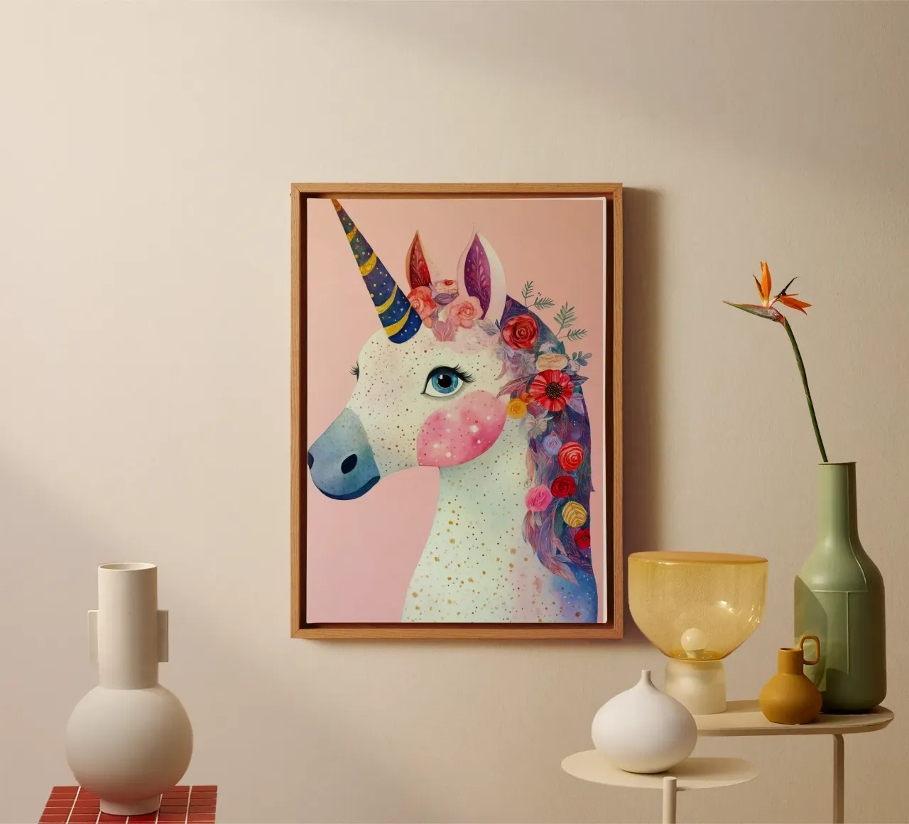 Unicorn tela con Cornice a cassetta da Justyna Jaszke JBJart