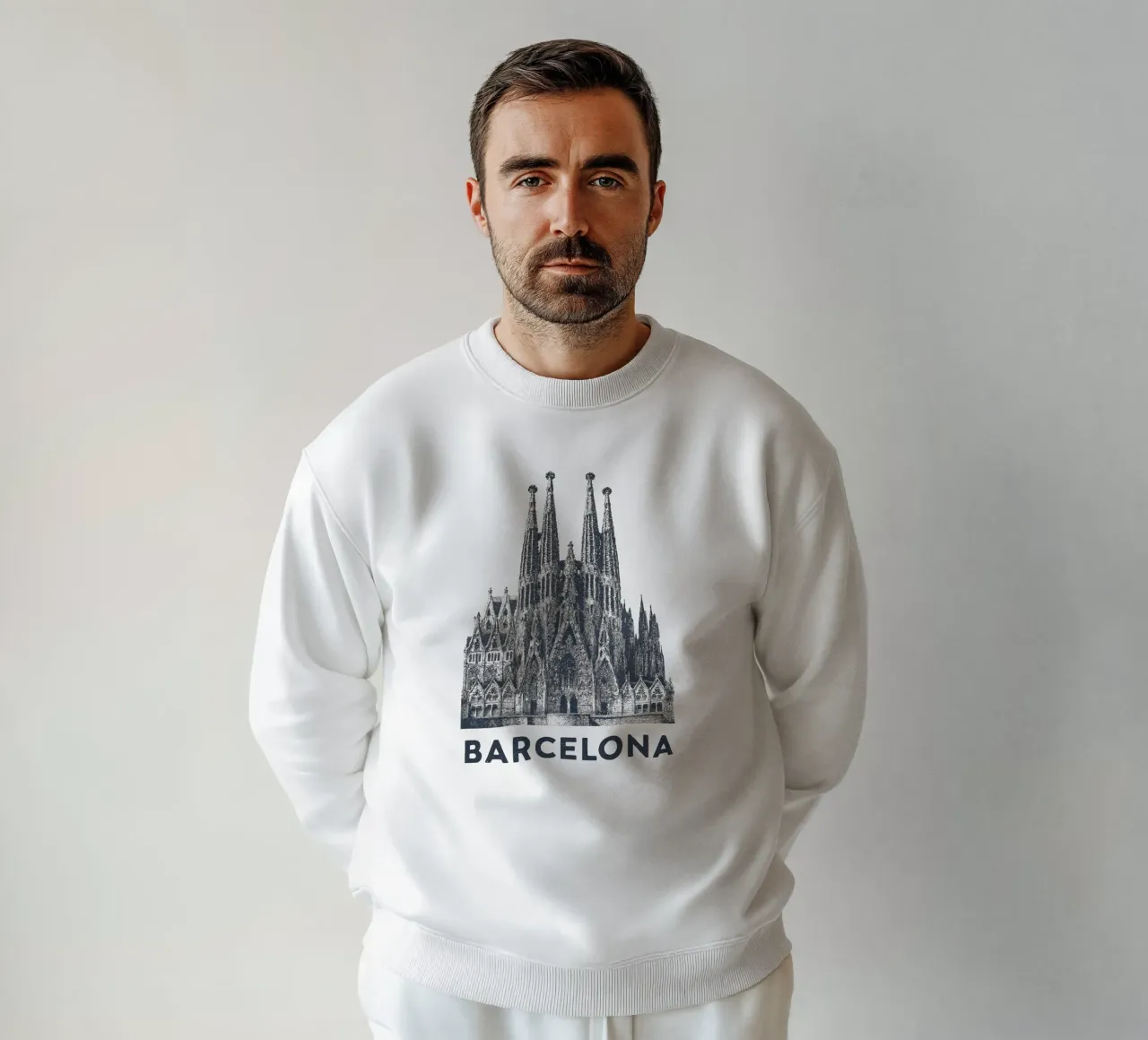 Barcelona Monumental - Linocut Series felpa da Studio Mooodz