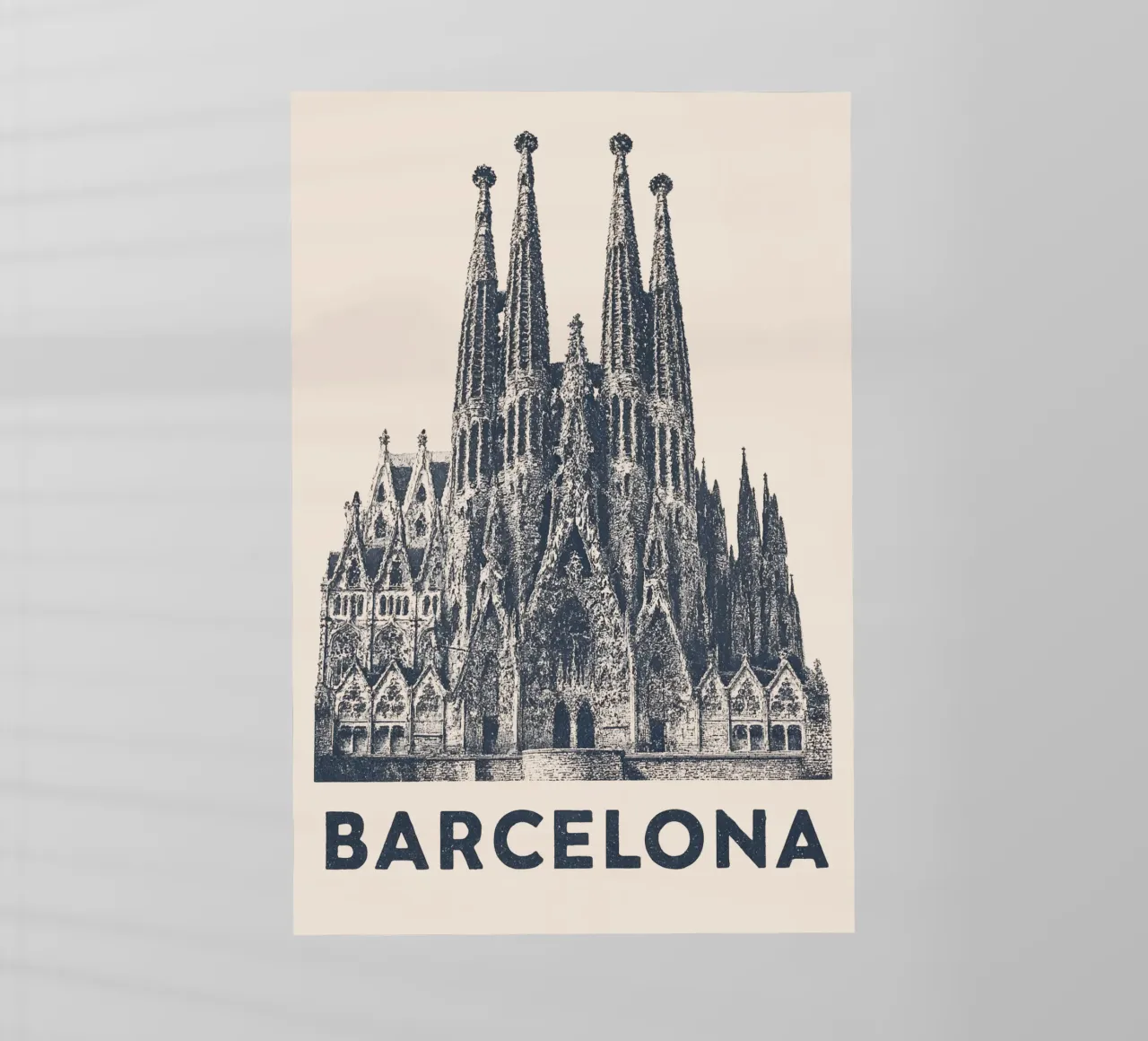 Barcelona Monumental - Linocut Series pellicola backlit da Studio Mooodz