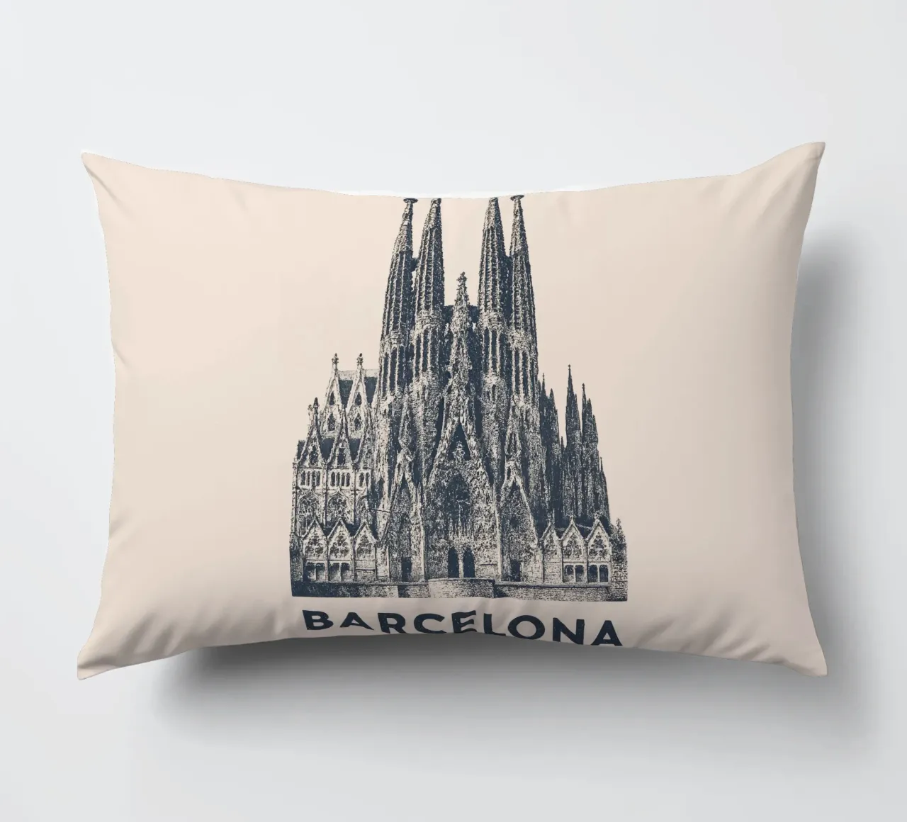 Barcelona Monumental - Linocut Series cuscino da Studio Mooodz